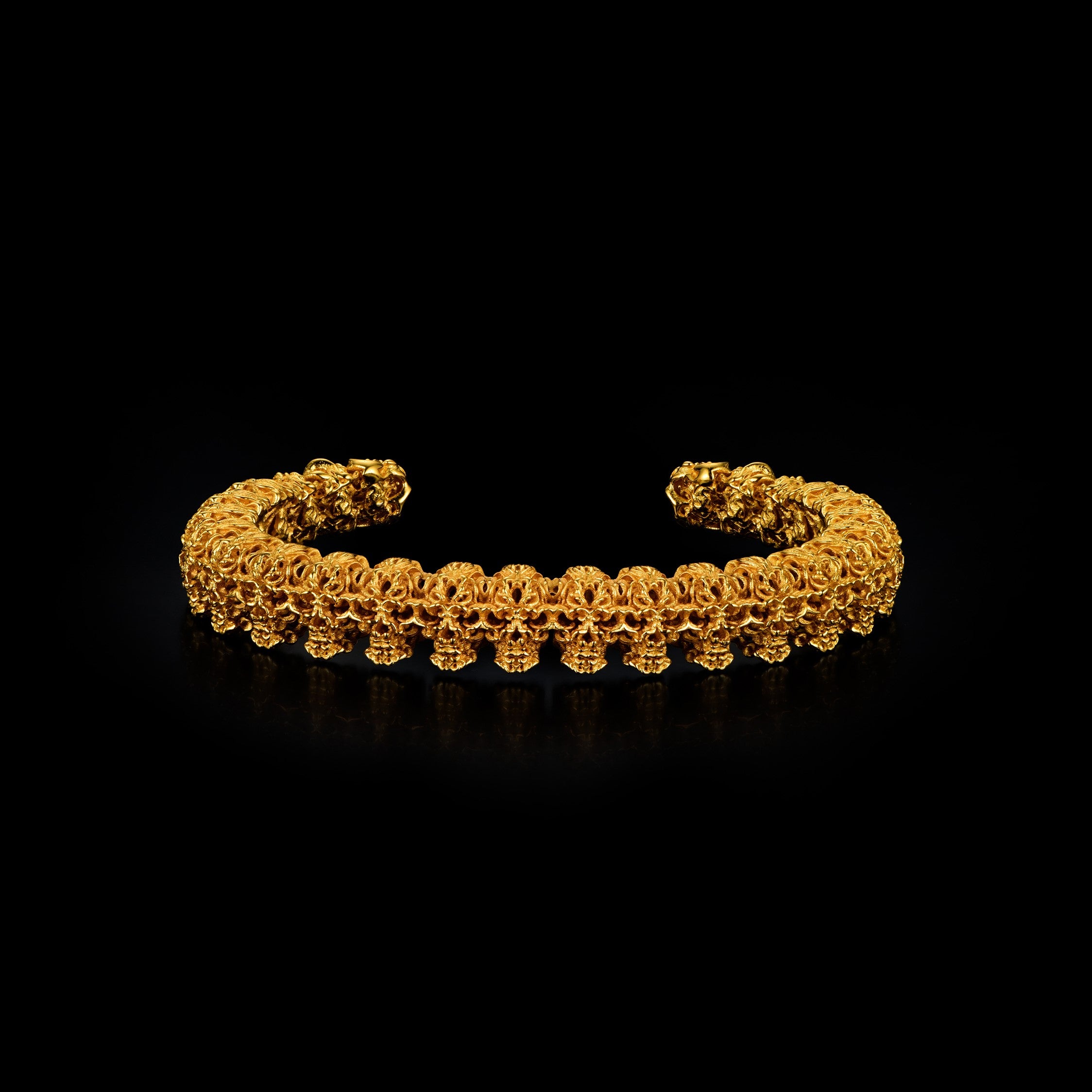 CASVET · Skull Cuff Bracelet · 24K Gold Vermeil