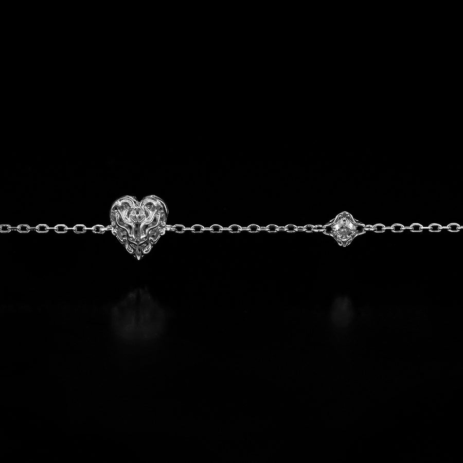 Aspiring Heart Bracelet · 18K White Gold Vermeil