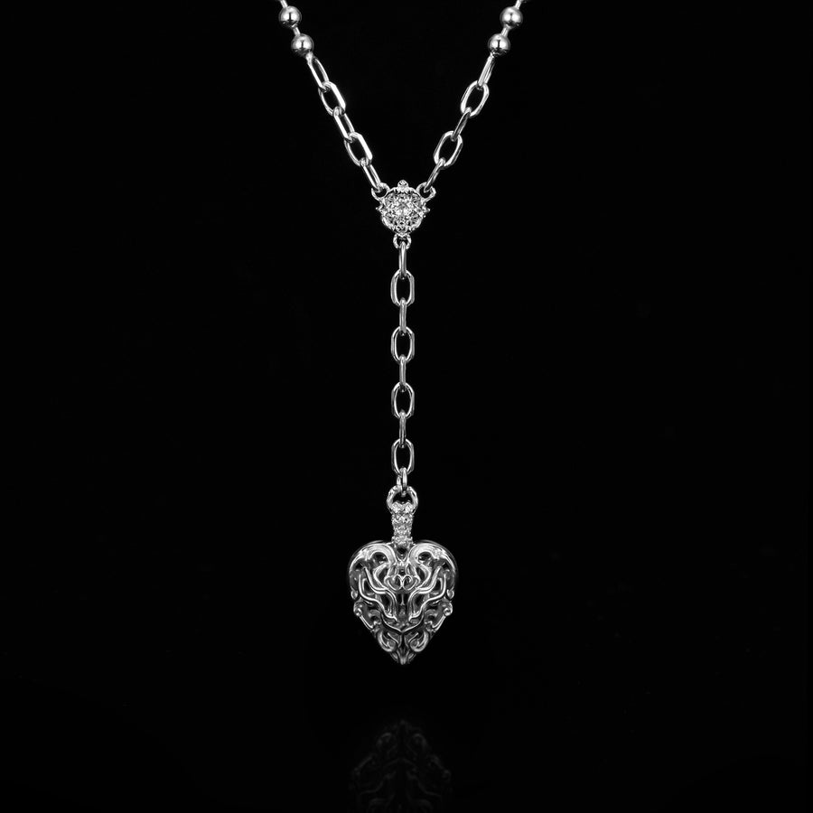 Aspiring Heart Necklace · 18K White Gold Vermeil