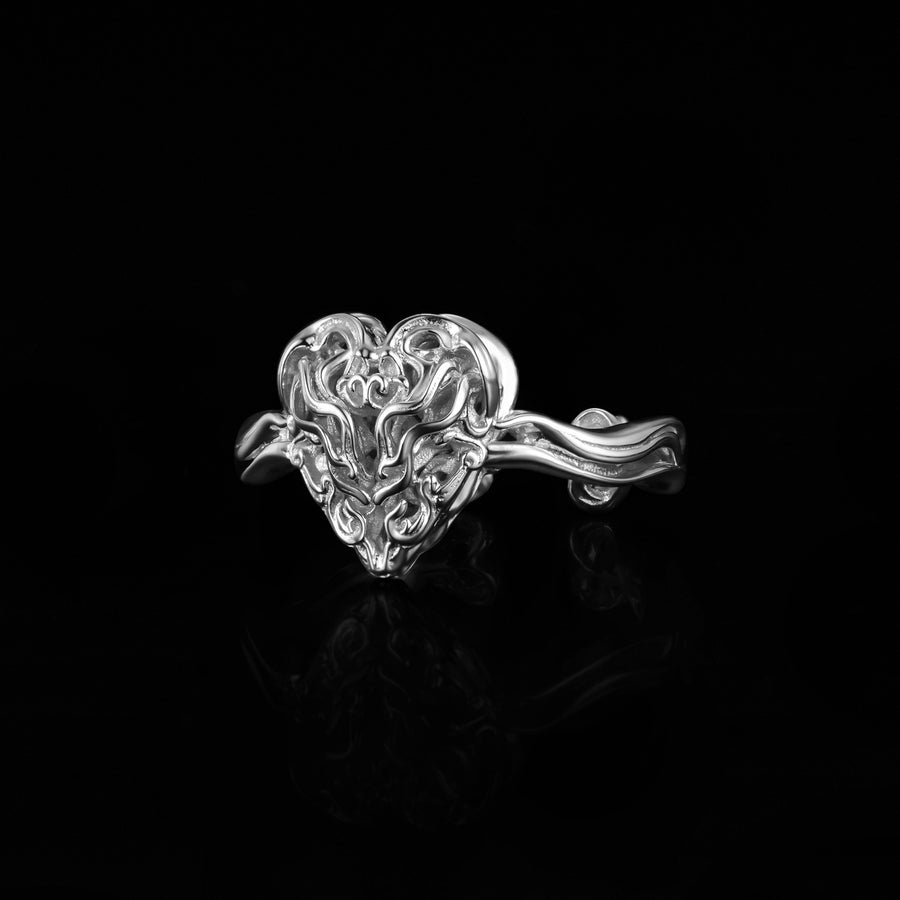 Aspiring Heart Ring · 18K White Gold Vermeil