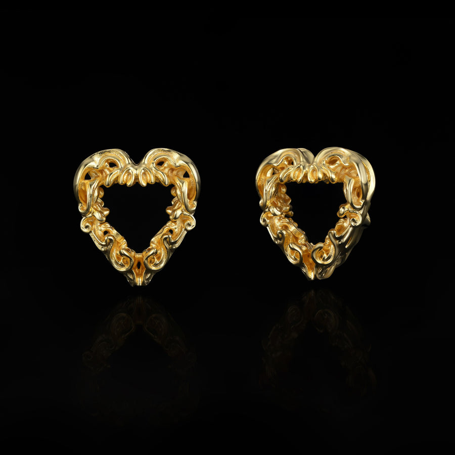 Aspiring Heart Stud Earrings · 18K Gold Vermeil