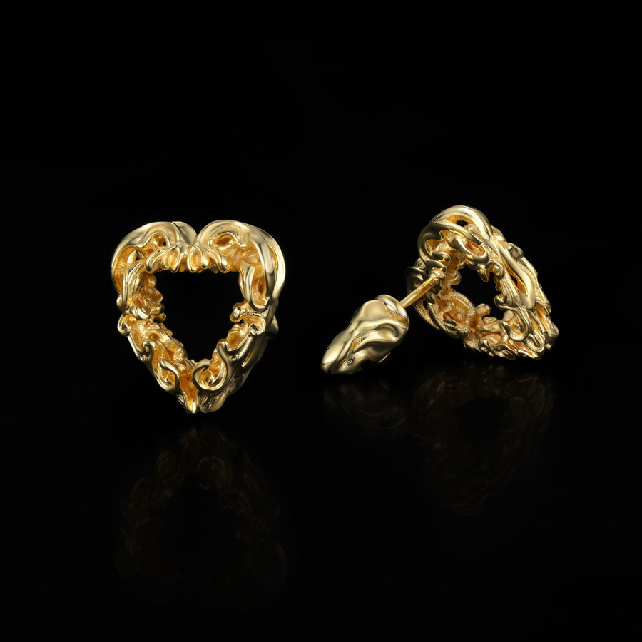 Aspiring Heart Stud Earrings · 18K Gold Vermeil