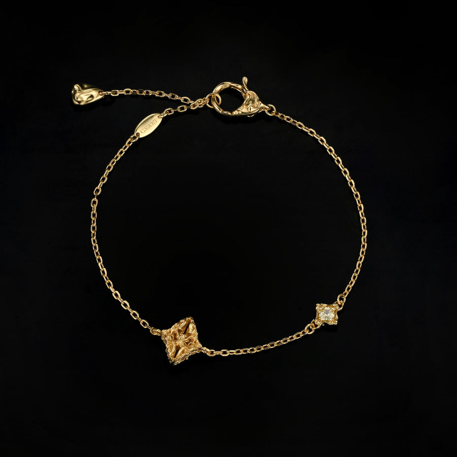 Edgy Diamond Bracelet · 18K Gold Vermeil