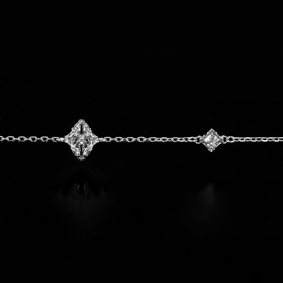 Edgy Diamond Bracelet · 18K White Gold Vermeil