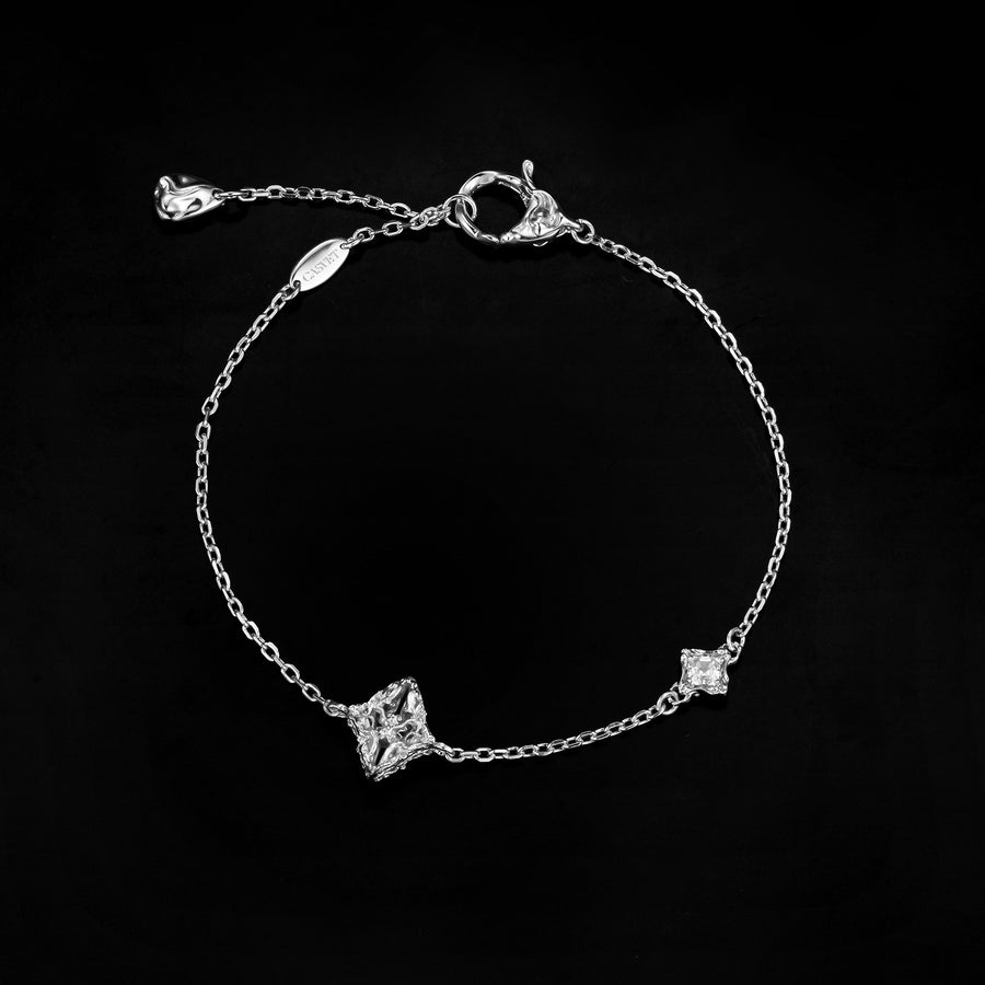 Edgy Diamond Bracelet · 18K White Gold Vermeil