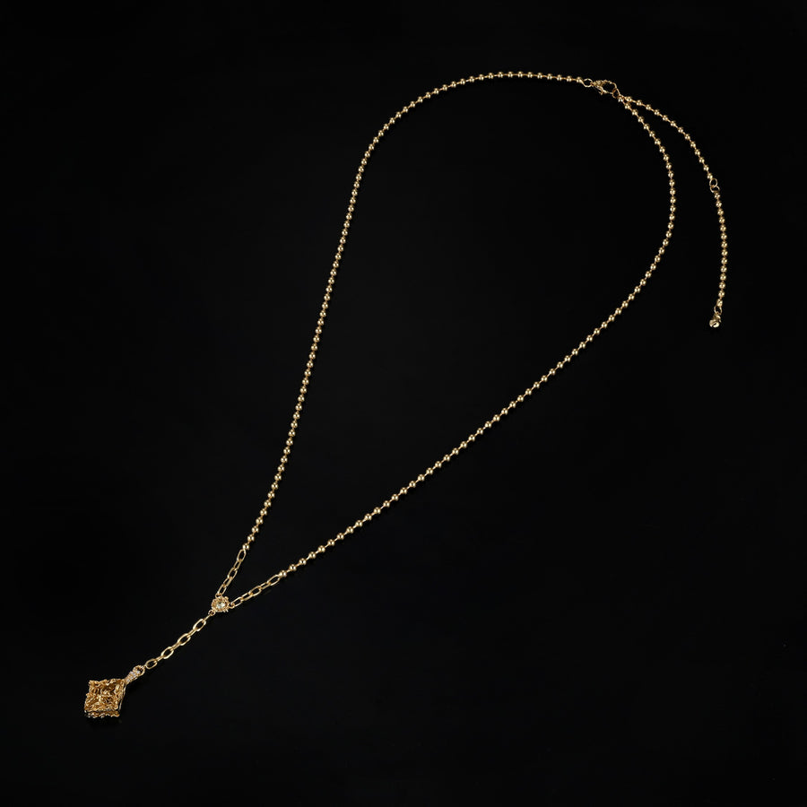 Edgy Diamond Necklace · 18K Gold Vermeil