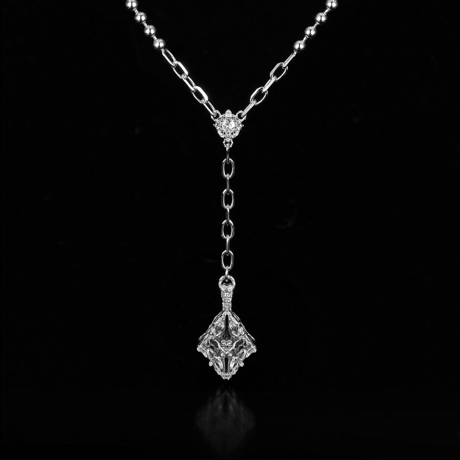 Edgy Diamond Necklace · 18K White Gold Vermeil