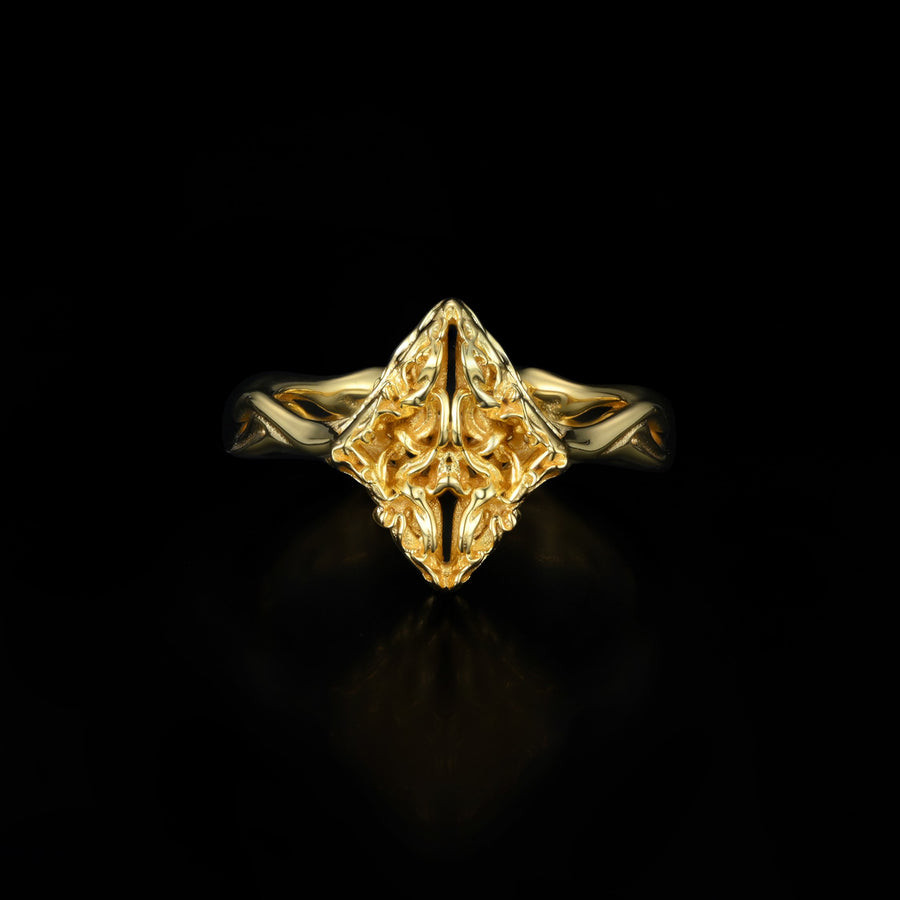 Edgy Diamond Ring · 18K Gold Vermeil