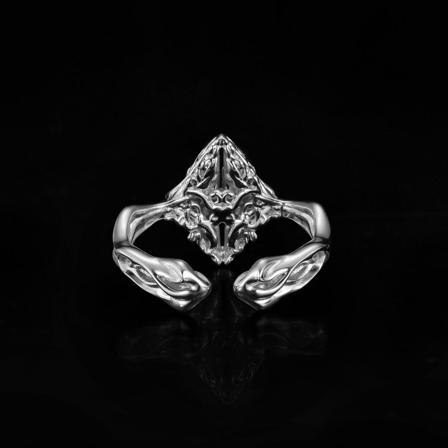 Edgy Diamond Ring · 18K White Gold Vermeil