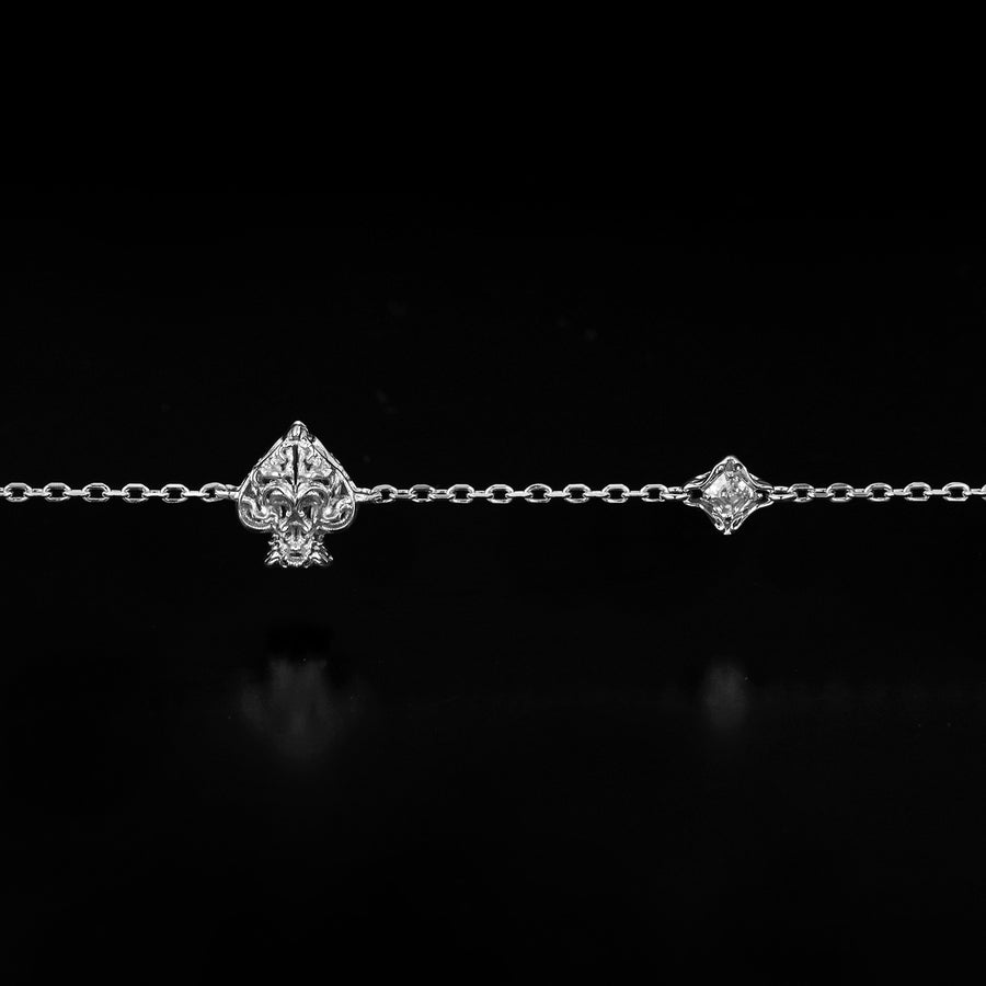 Glamorous Spade Bracelet · 18K White Gold Vermeil