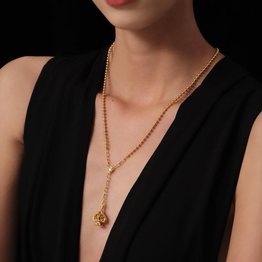 Glamorous Spade Necklace · 18K Gold Vermeil