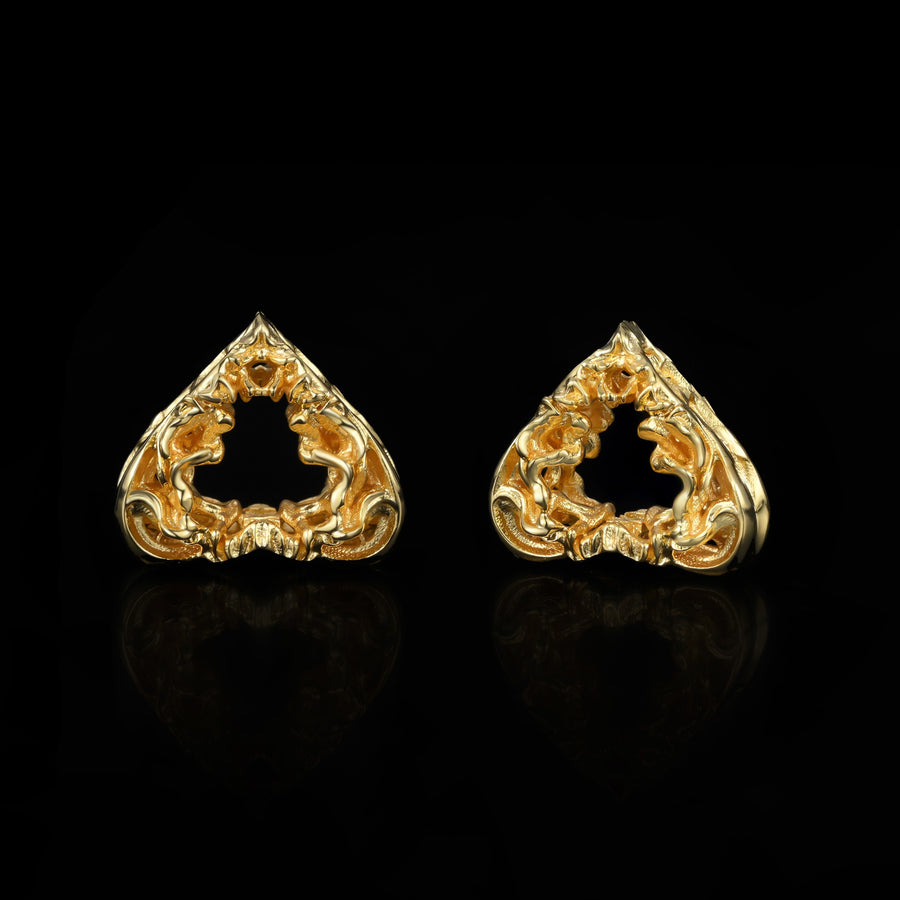 Glamorous Spade Stud Earrings · 18K Gold Vermeil