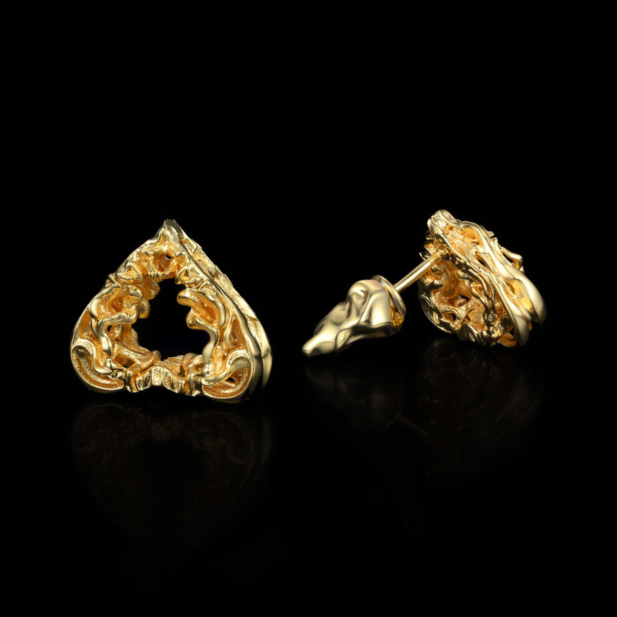 Glamorous Spade Stud Earrings · 18K Gold Vermeil