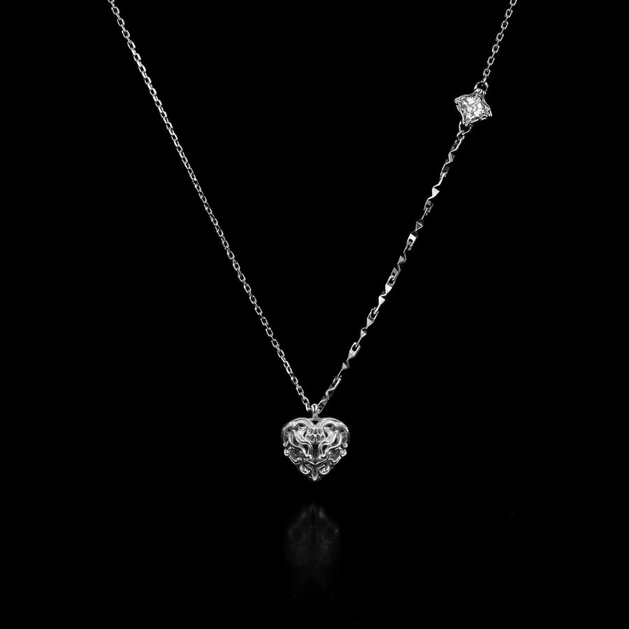 Mini Aspiring Heart Necklace · 18K White Gold Vermeil