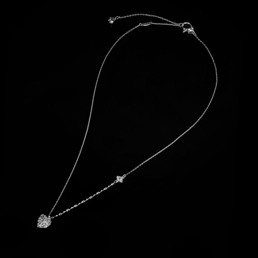 Mini Aspiring Heart Necklace · 18K White Gold Vermeil