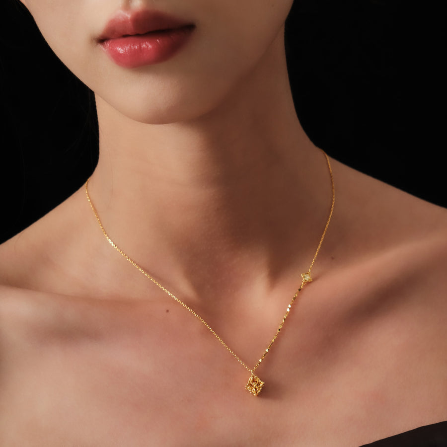 Mini Edgy Diamond Necklace · 18K Gold Vermeil