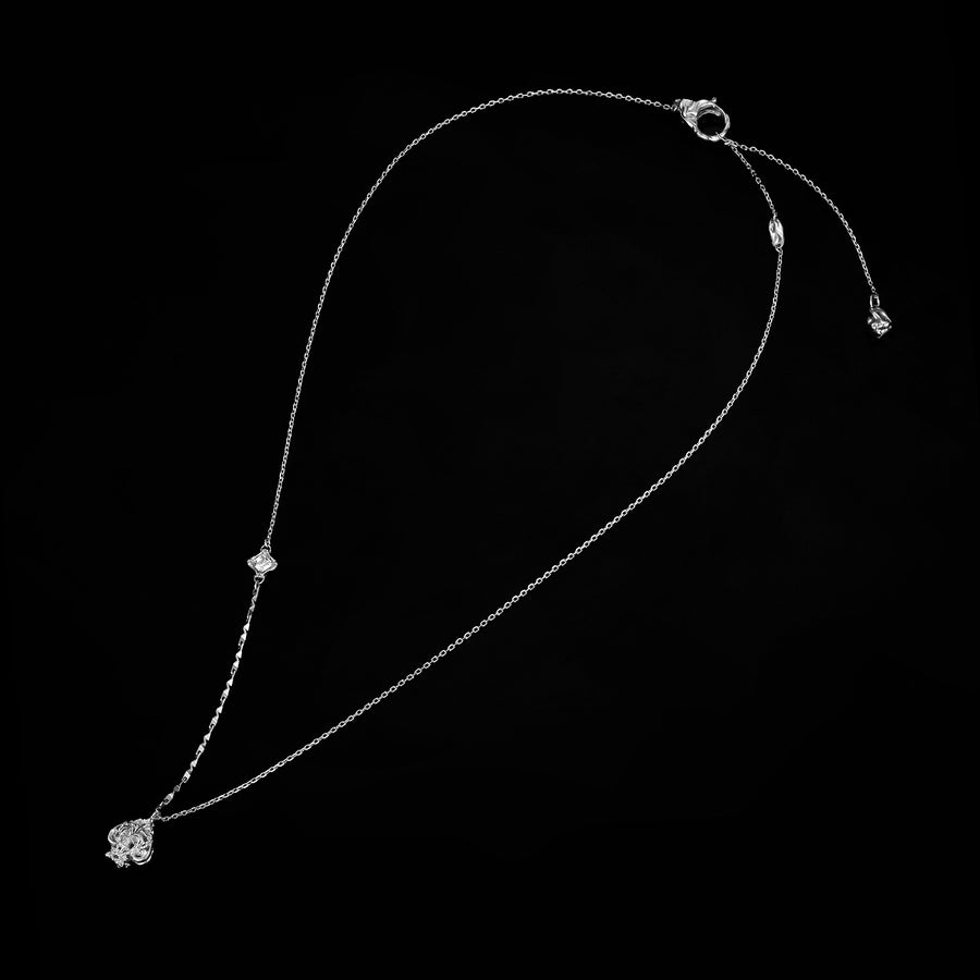 Mini Glamorous Spade Necklace · 18K White Gold Vermeil
