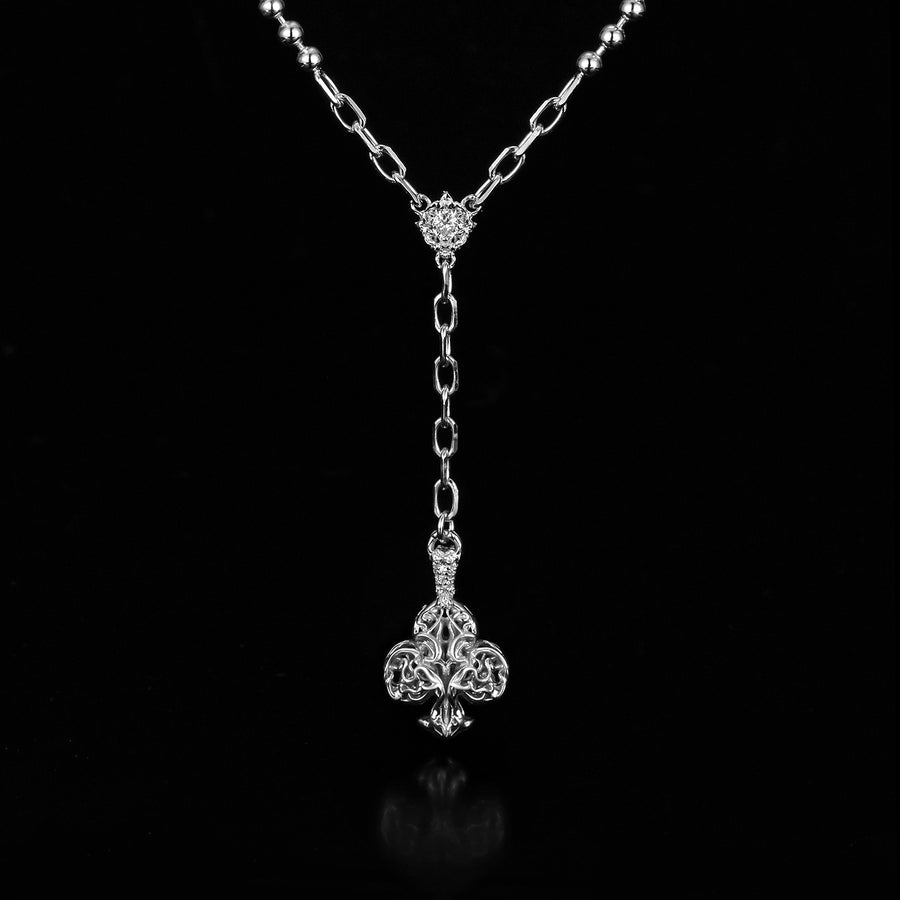 Mysterious Club Necklace · 18K White Gold Vermeil