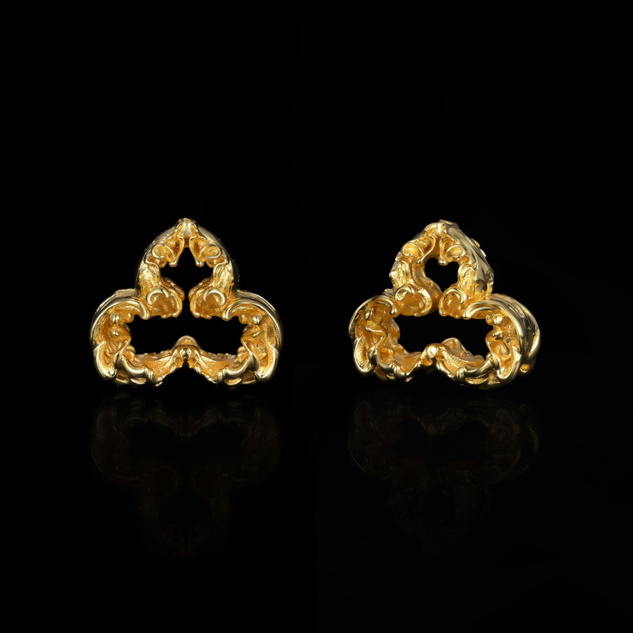 Mysterious Club Stud Earrings · 18K Gold Vermeil