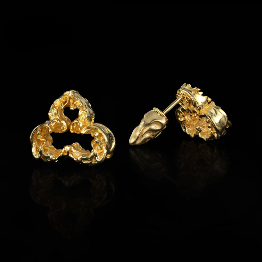 Mysterious Club Stud Earrings · 18K Gold Vermeil