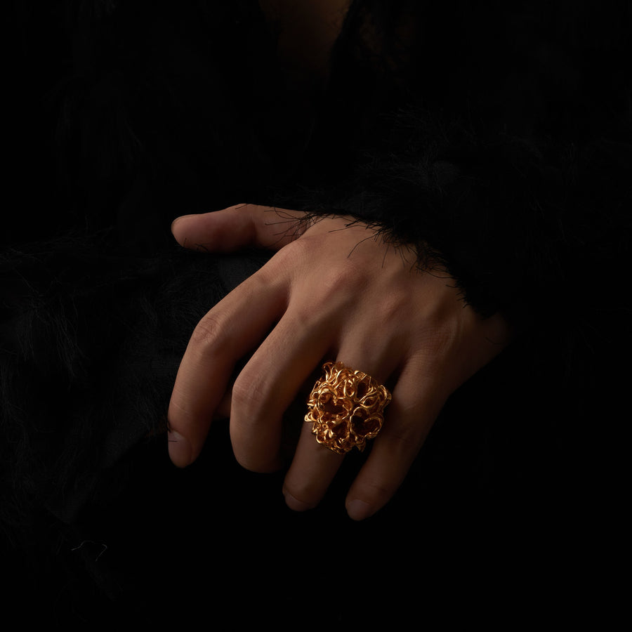 Half Skull Ring · 24K Gold Vermeil