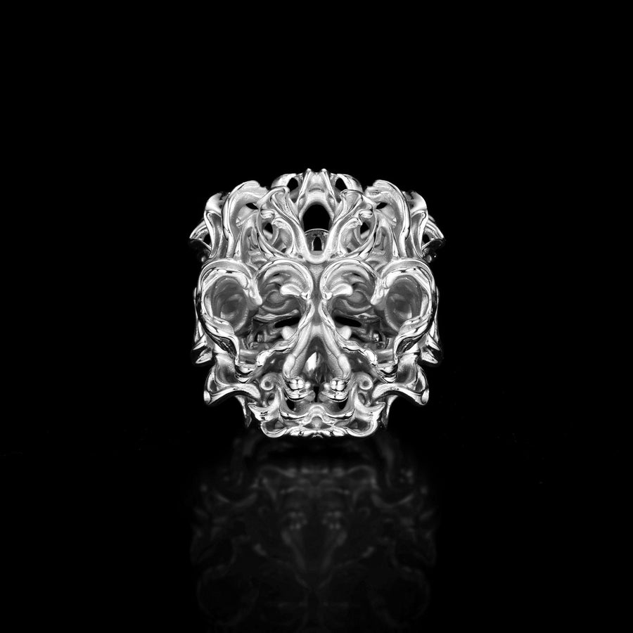 Half Skull Ring · 18K White Gold Vermeil