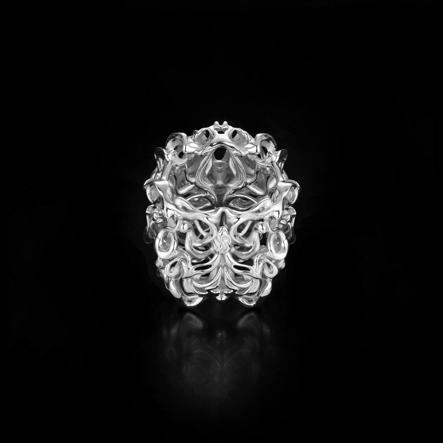 Half Skull Ring · 18K White Gold Vermeil