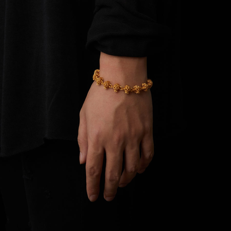 Skull Chain Bracelet · 24K Gold Vermeil