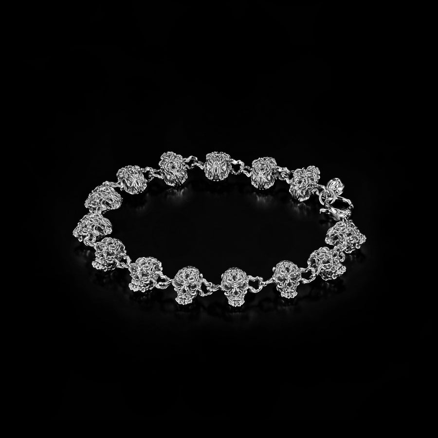 Skull Chain Bracelet · 18K White Gold Vermeil