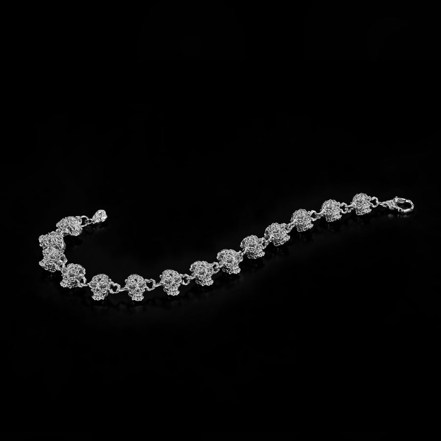 Skull Chain Bracelet · 18K White Gold Vermeil