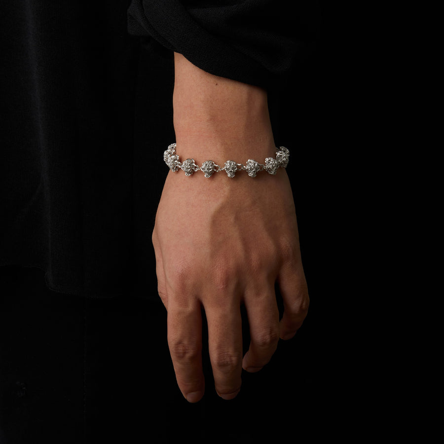 Skull Chain Bracelet · 18K White Gold Vermeil