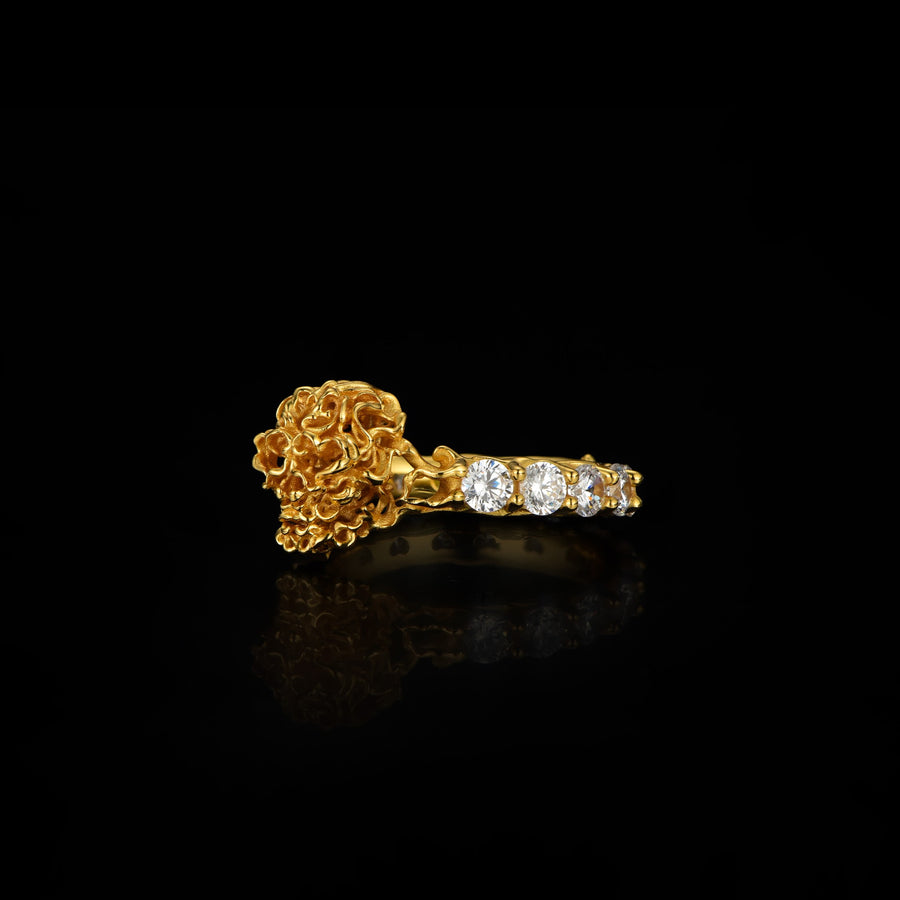 Skull Ring with Cubic Zirconia · 24K Gold Vermeil