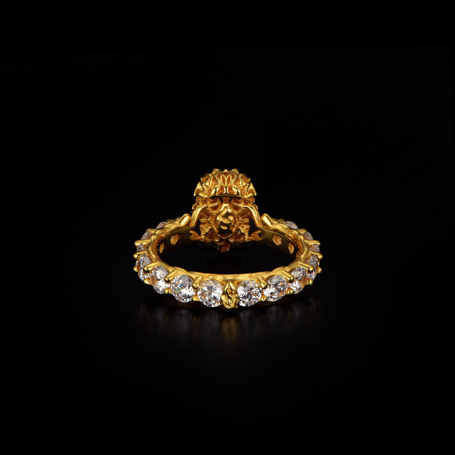 Skull Ring with Cubic Zirconia · 24K Gold Vermeil