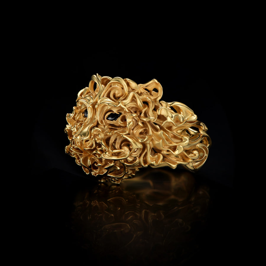 Tiger Head Ring · 24K Gold Vermeil