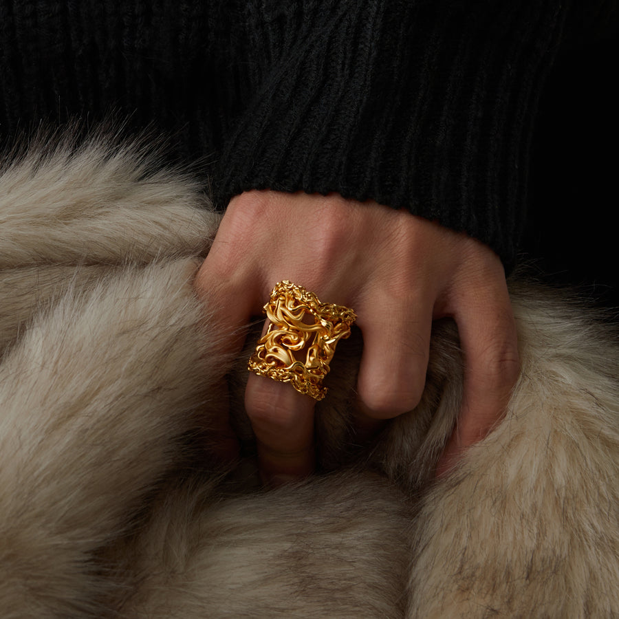 Tiger Stripe Ring · 18K & 24K Gold Vermeil