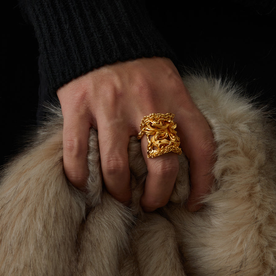 Tiger Stripe Ring · 18K & 24K Gold Vermeil